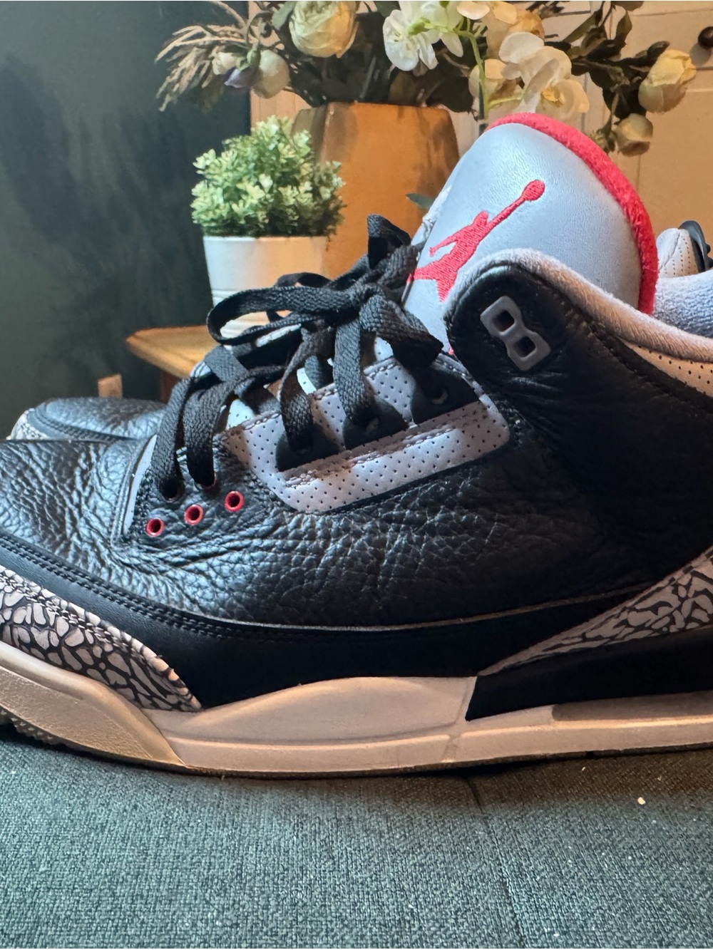 Jordan Black, Gray and Red Retro Sneakers